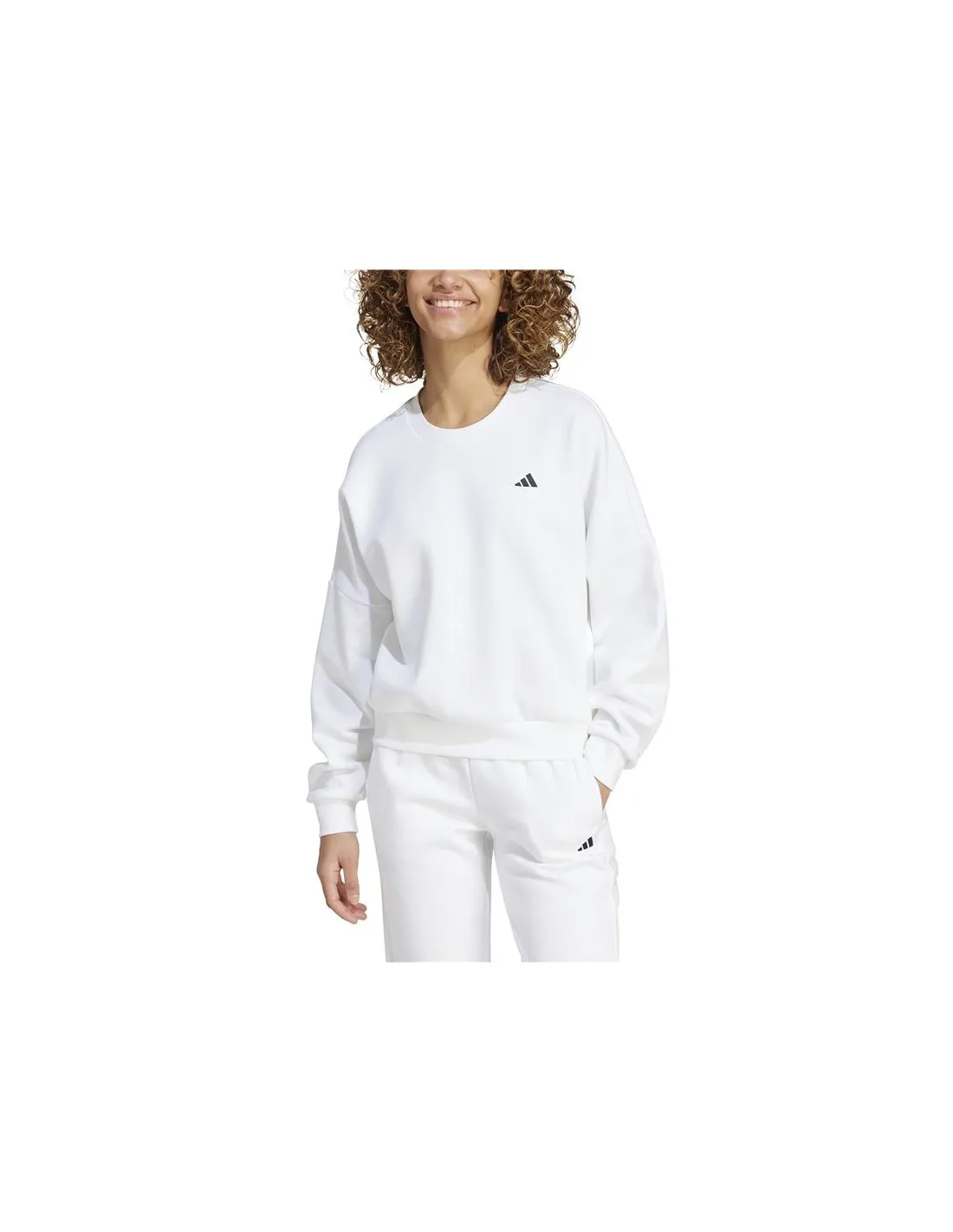 Sudadera adidas Essentials Small Logo Feel Cozy Mujer Blanco/Negro