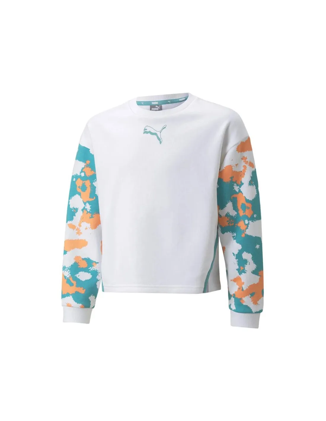 Sudadera sin capucha Puma Alpha Crew Girls White