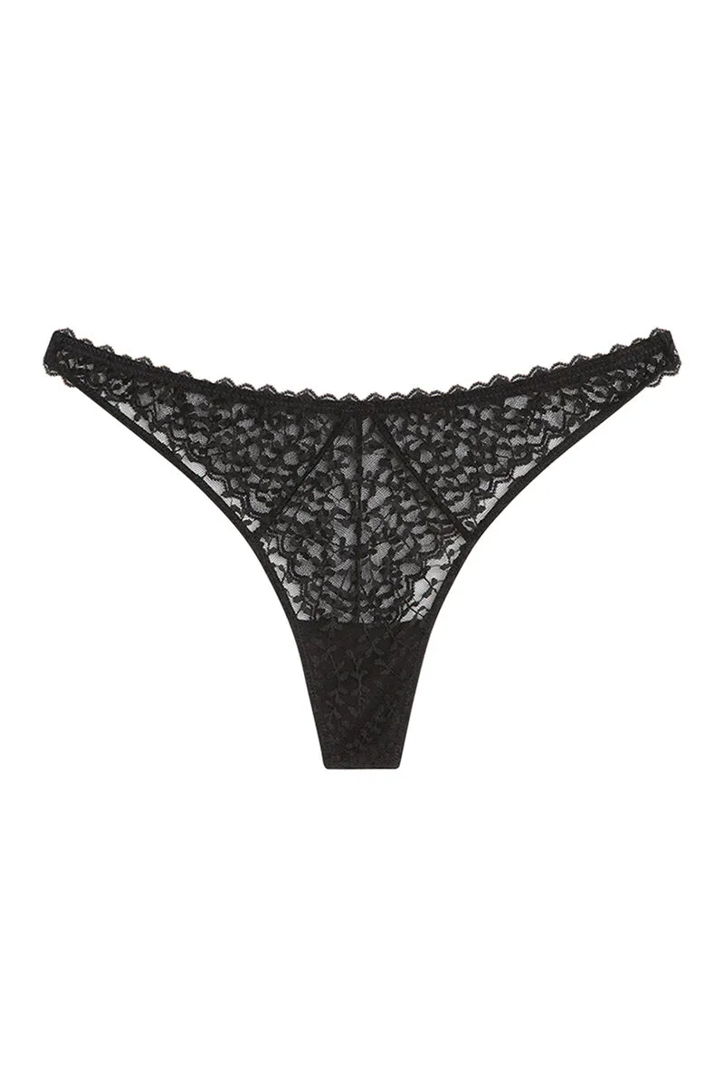 Tanga encaje negro