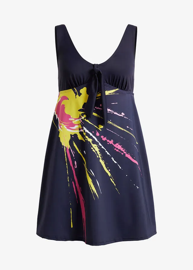 Traje de baño Azul marino con estampado gráfico