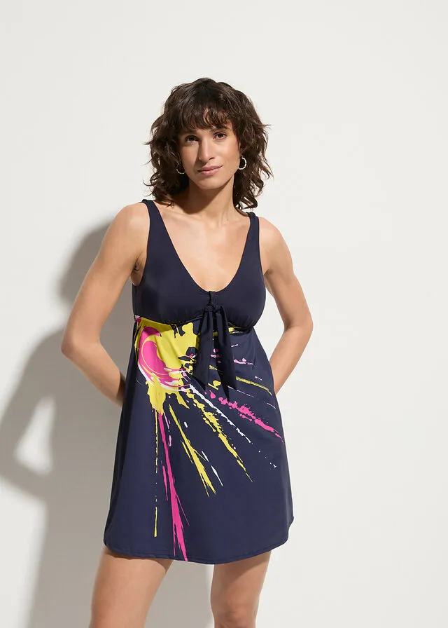 Traje de baño Azul marino con estampado gráfico