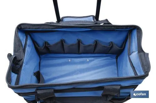 Trolley portaherramientas con múltiples bolsillos y ruedas resistentes | Medidas: 45 x 24 x 42 cm