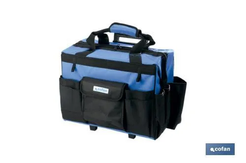 Trolley portaherramientas con múltiples bolsillos y ruedas resistentes | Medidas: 45 x 24 x 42 cm