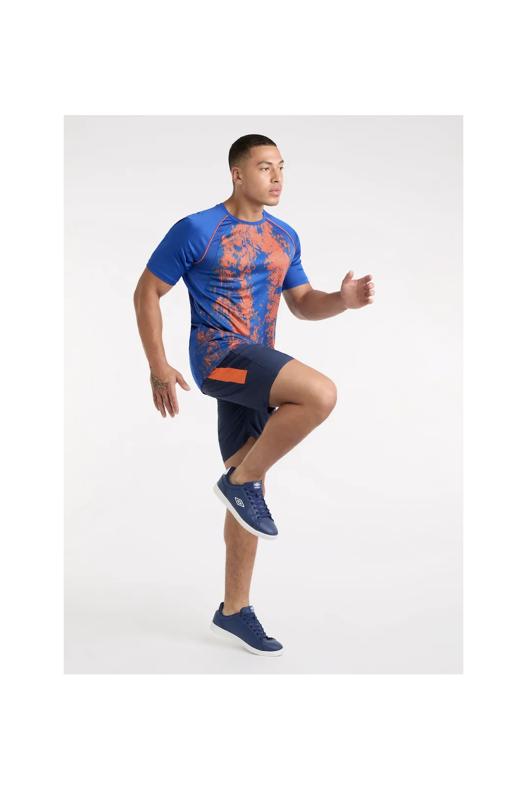 UMBRO PRO TRAINING GRAPHIC JERSEY TSHIRT DEEP SURF / VERMILLION ORANGE