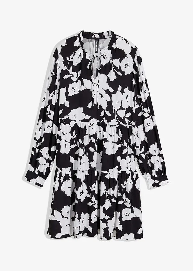 VESTIDO NEGROBLANCO DE FLORES