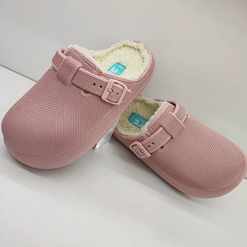 ZAPATILLA DESCANSO CASA ULTRACOMODA CON BORREGUILLO INTERIOR ROSA