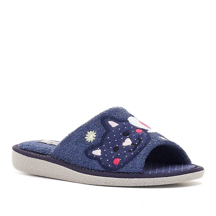 Zapatillas casa Vulladi azules con gatito