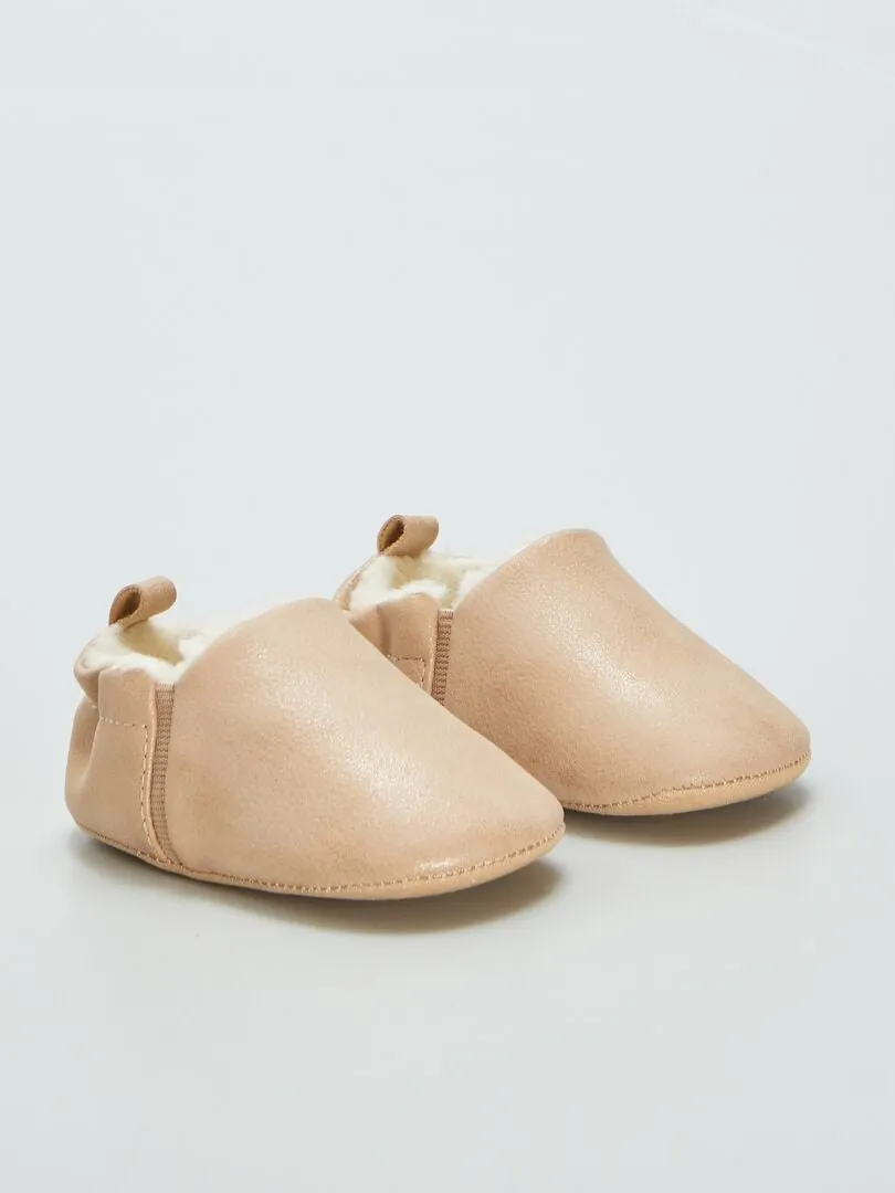 ZAPATILLAS DE CASA DE ANTELINA CON PELO  NARANJA