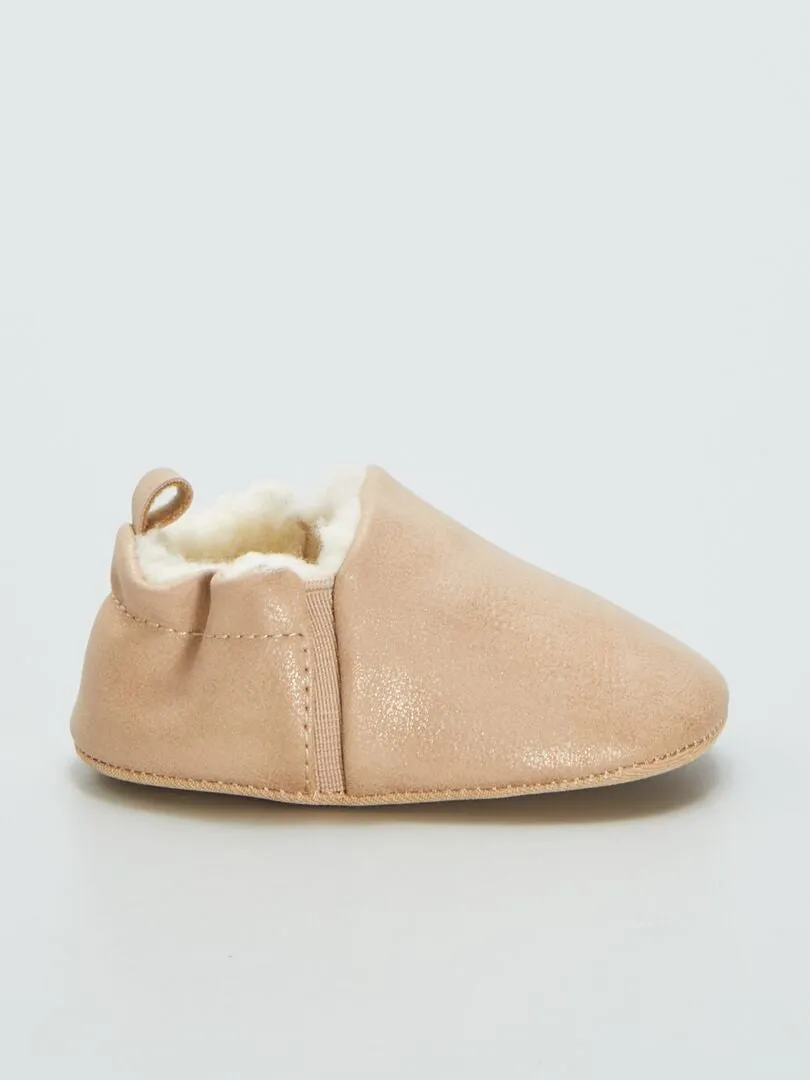 ZAPATILLAS DE CASA DE ANTELINA CON PELO  NARANJA