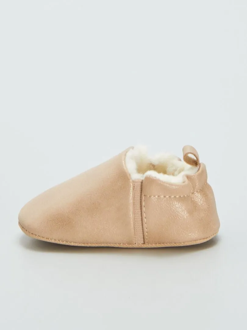 ZAPATILLAS DE CASA DE ANTELINA CON PELO  NARANJA