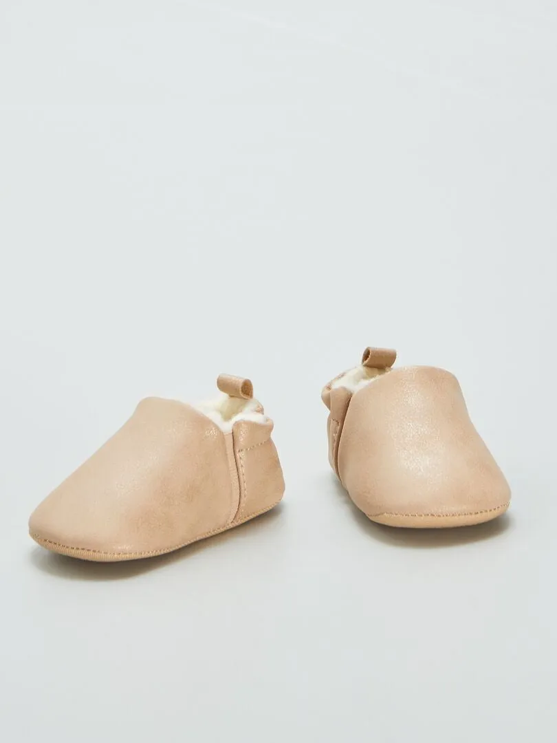 ZAPATILLAS DE CASA DE ANTELINA CON PELO  NARANJA