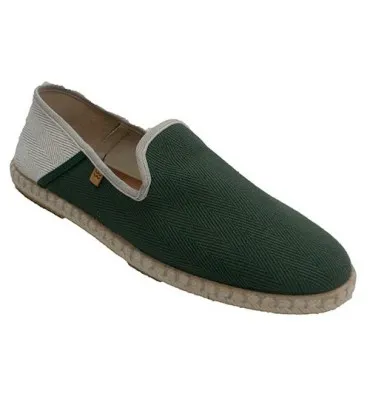 Zapatillas hombre cáñamo alrededor Calzamur en verde