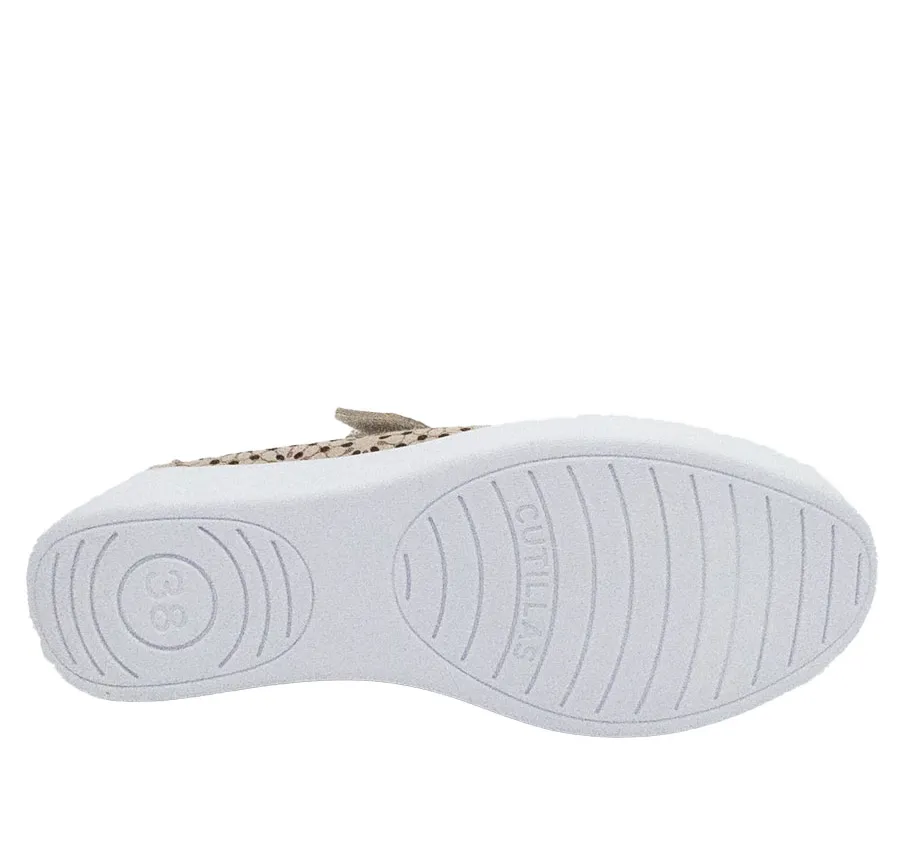 ZAPATO DOCTOR CUTILLAS 38470 SALÓN TRABILLA VELCRO MERCEDES DE MUJER PICADO LASER PLATINO PLANTILLA MEMORY FOAM 28252