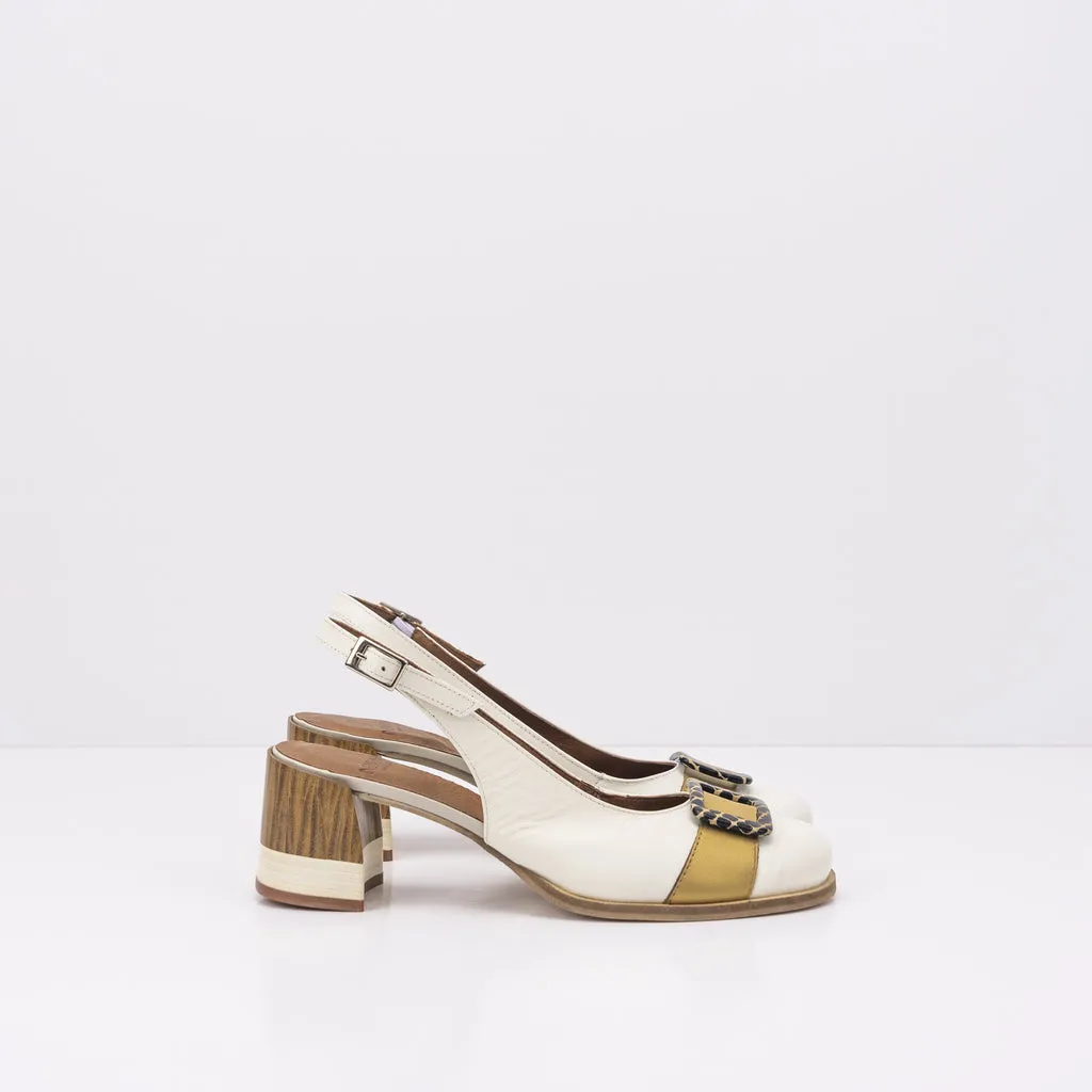 ZAPATO  NEMONIC  REBECA 2323 SETA NATA ORO